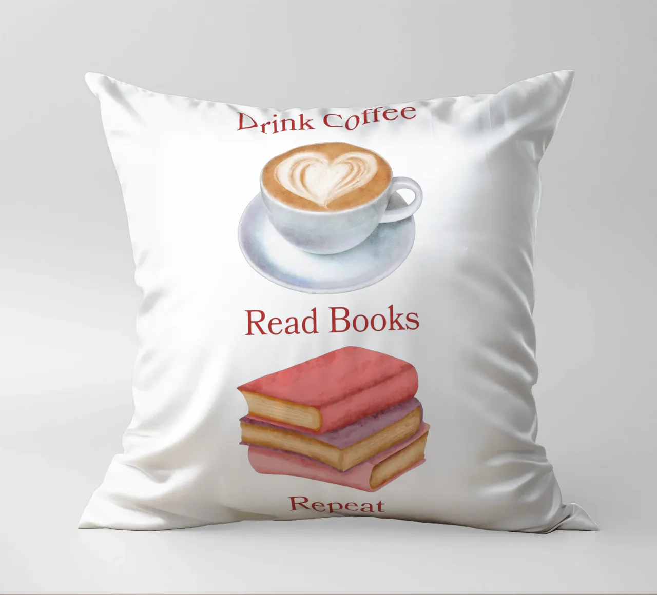 Drink Coffee Read Books Repeat cuscino da FABOArt