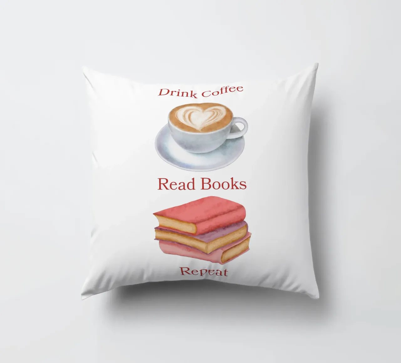 Drink Coffee Read Books Repeat cuscino da FABOArt