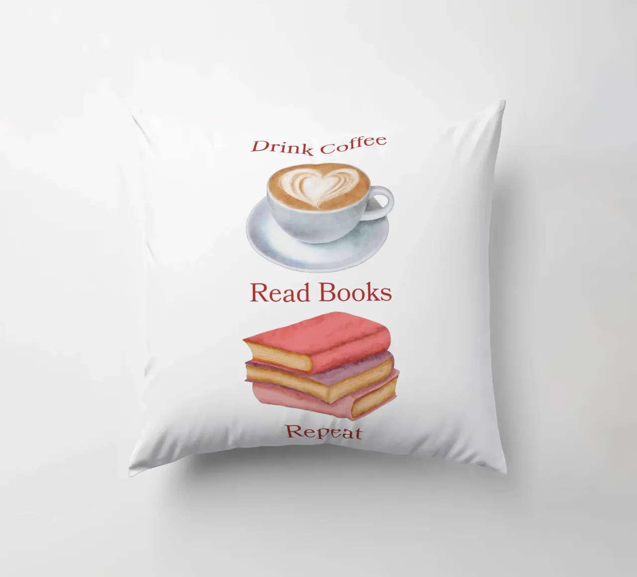 Drink Coffee Read Books Repeat cuscino da FABOArt
