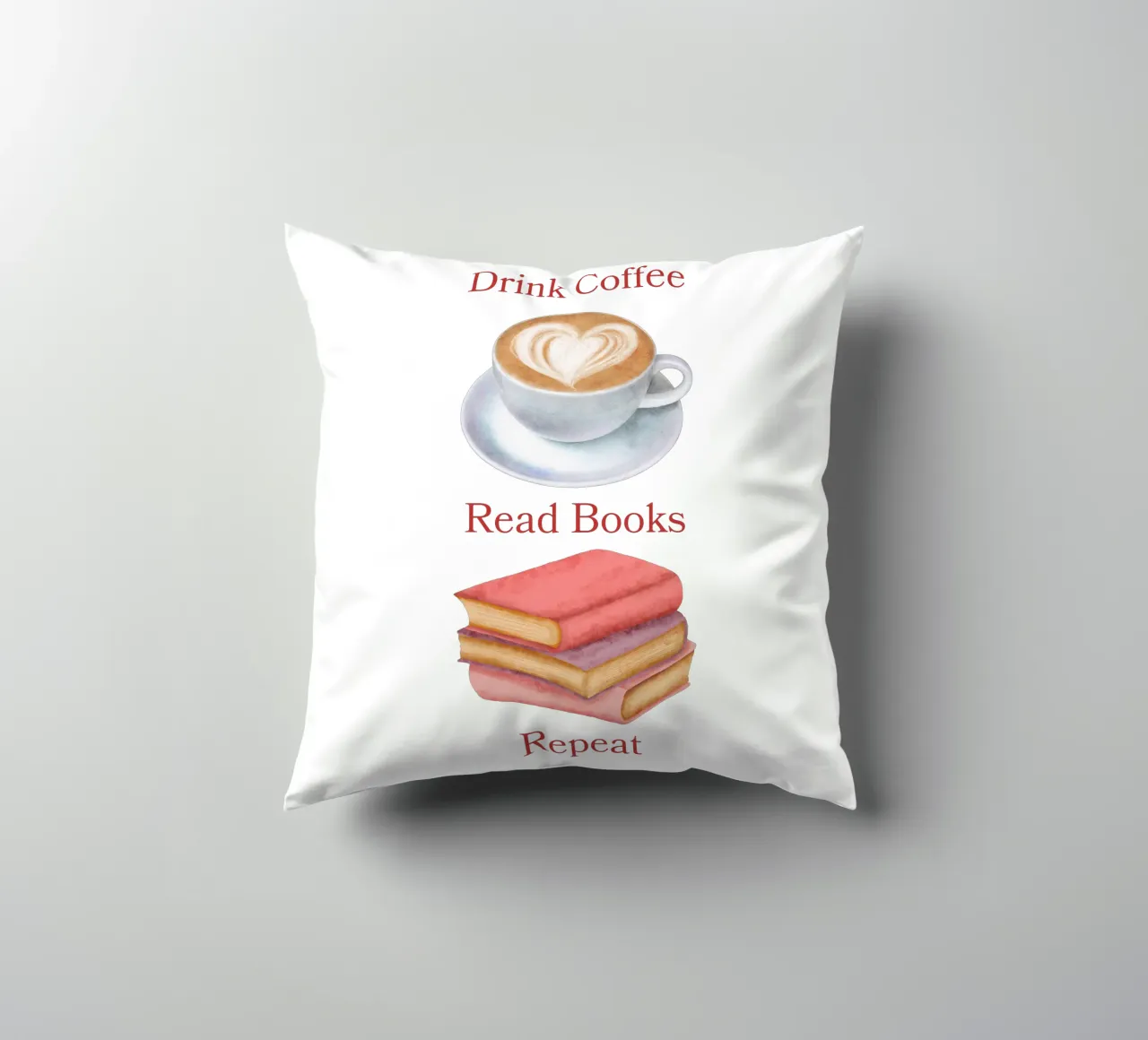 Drink Coffee Read Books Repeat cuscino da FABOArt