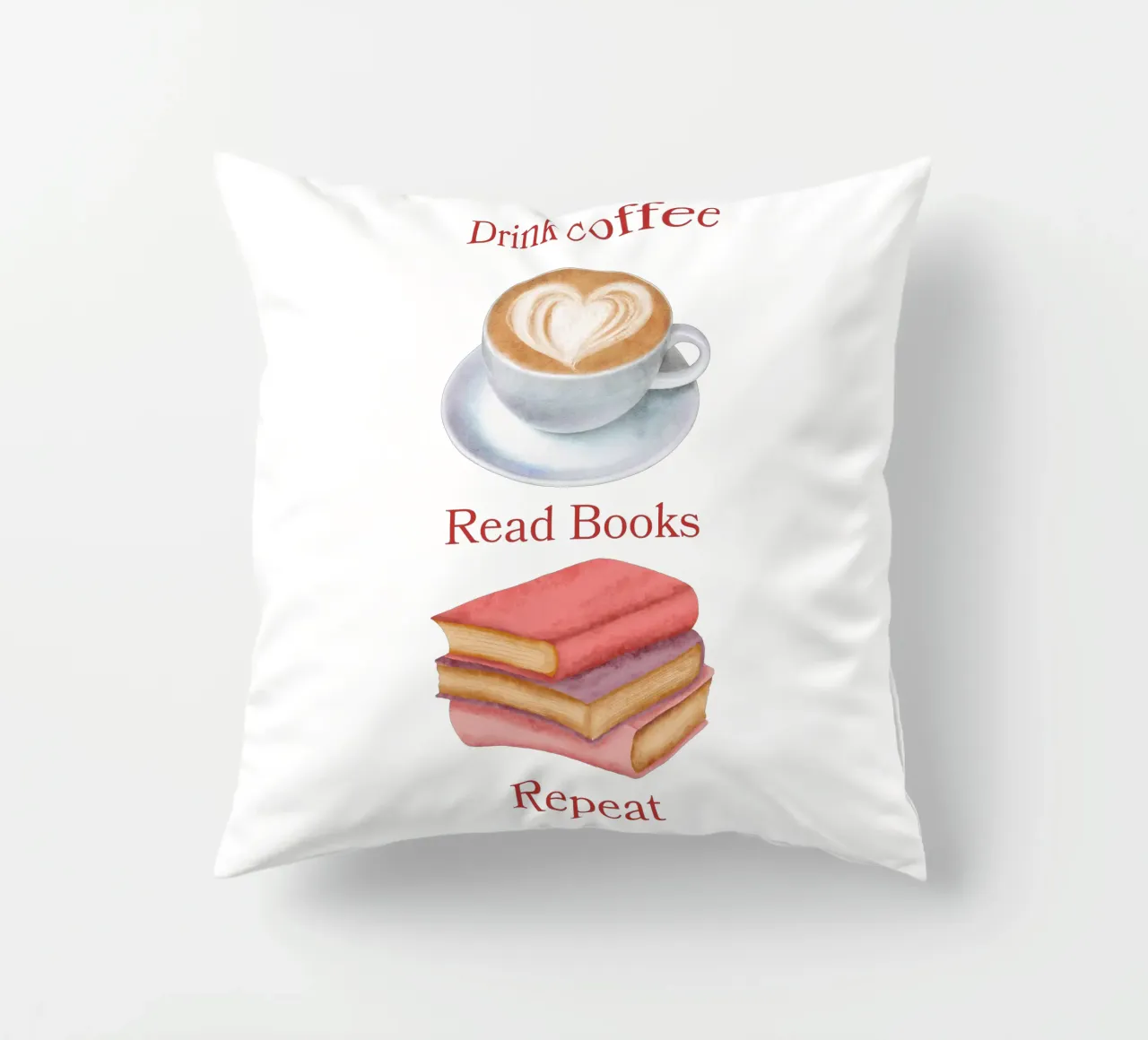 Drink Coffee Read Books Repeat cuscino da FABOArt