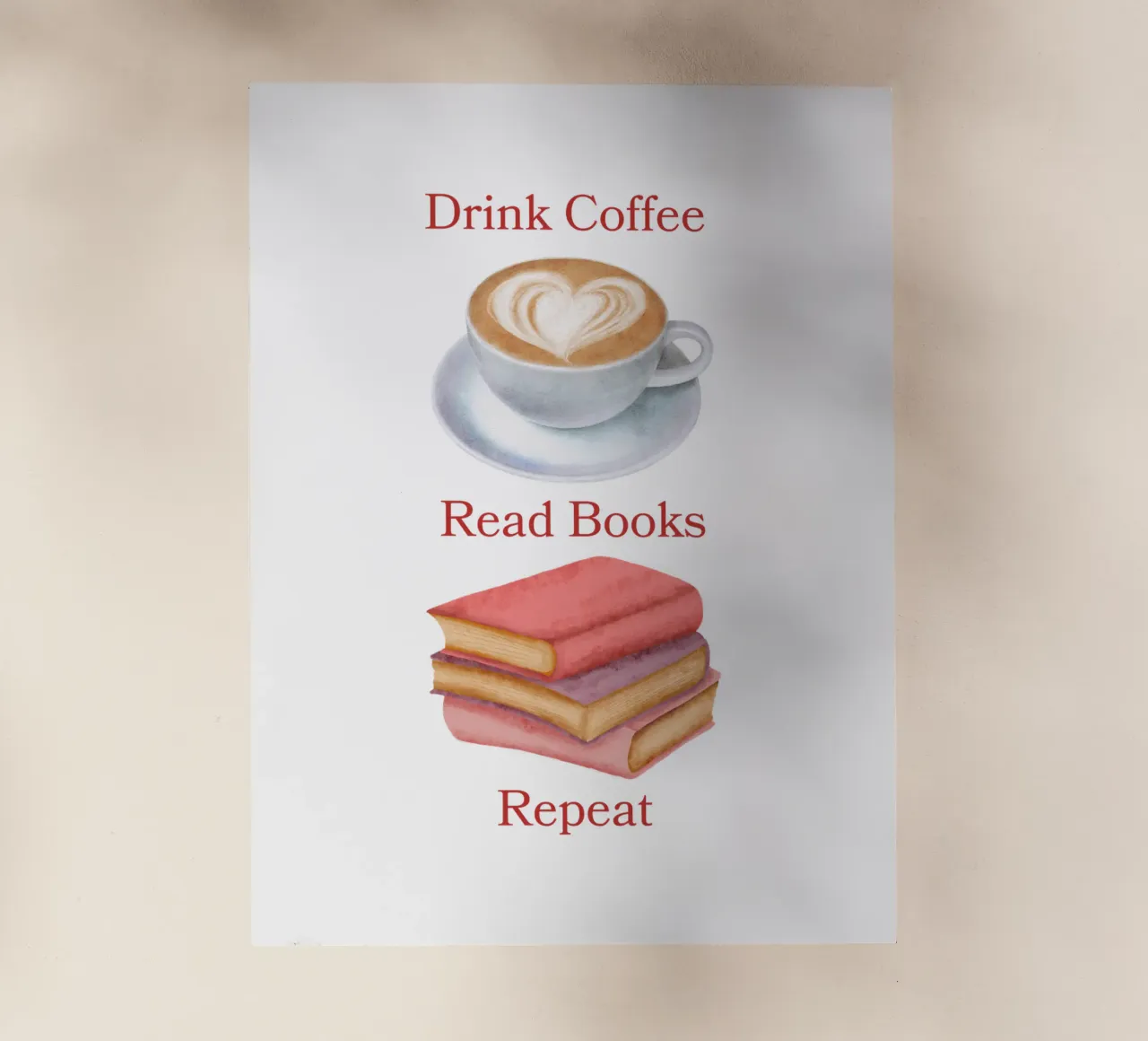 Drink Coffee Read Books Repeat pellicola backlit da FABOArt