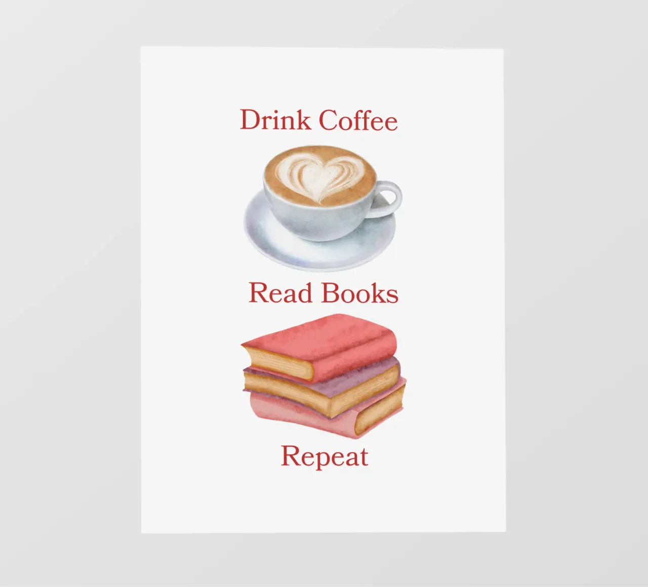 Drink Coffee Read Books Repeat telo in pvc da FABOArt