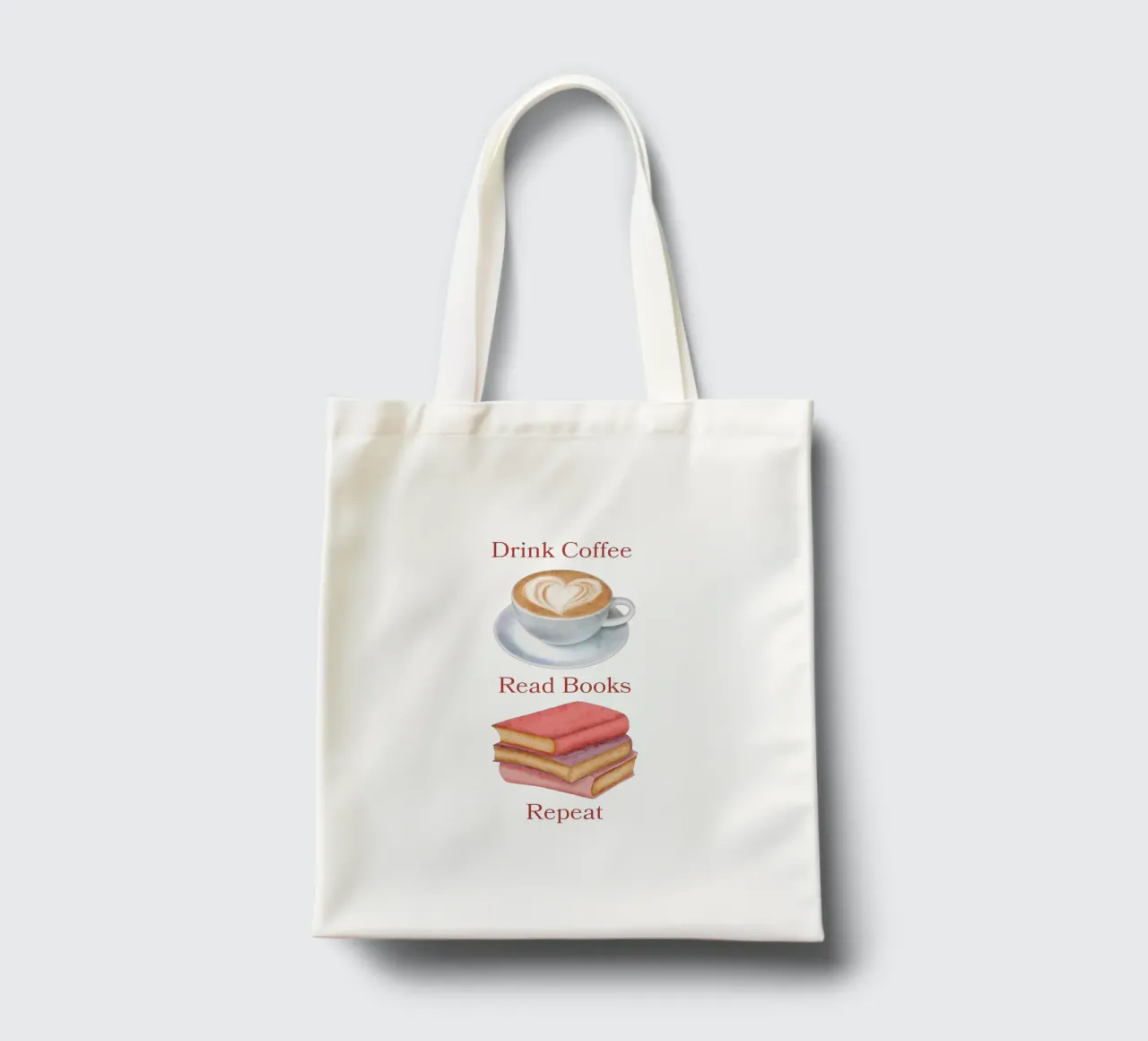 Drink Coffee Read Books Repeat borsa in juta da FABOArt