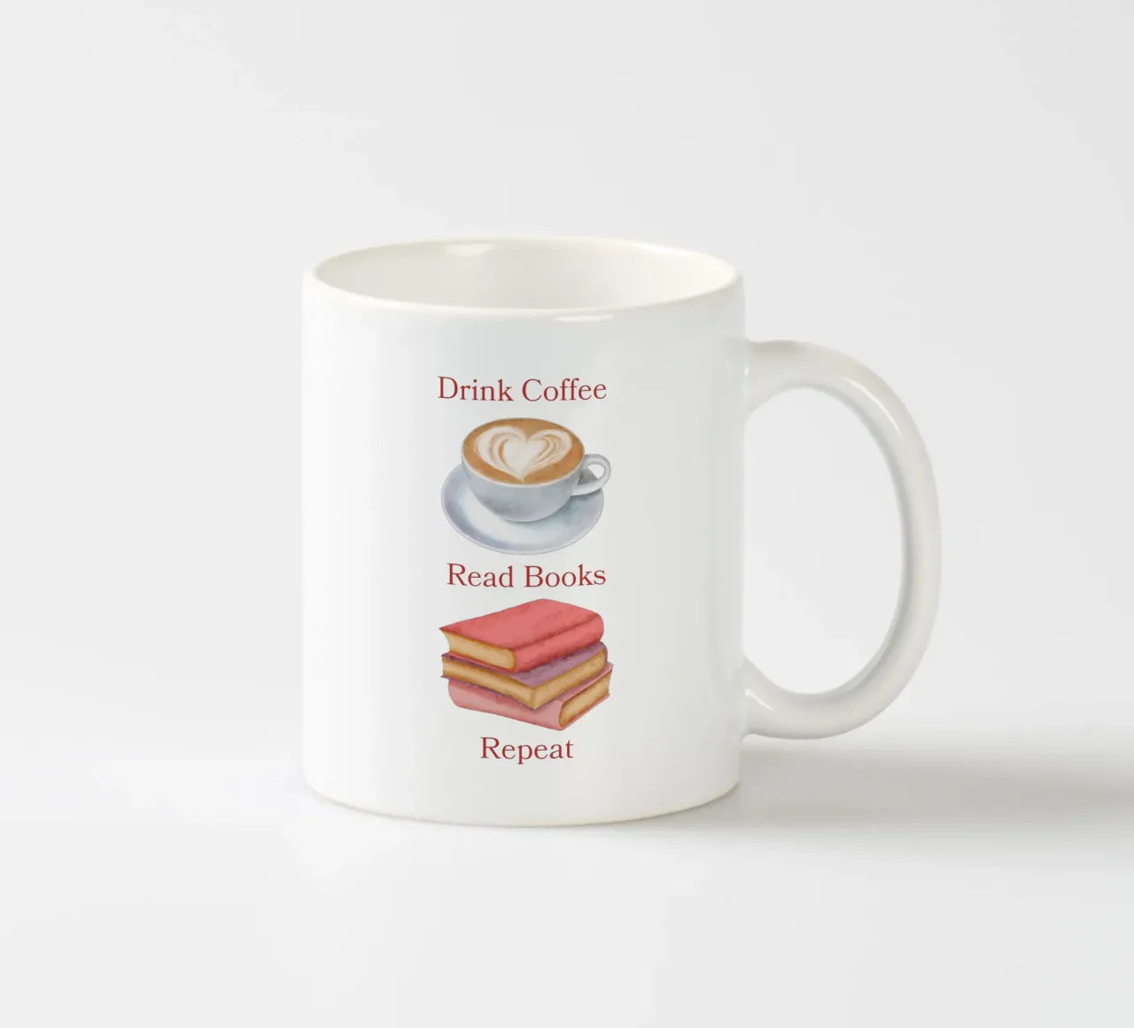 Drink Coffee Read Books Repeat tazza in ceramica da FABOArt