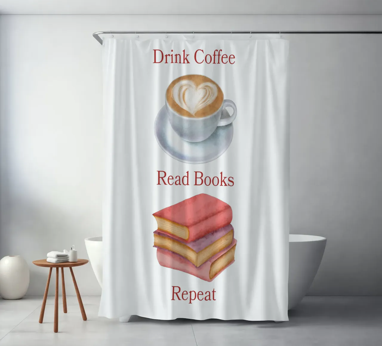 Drink Coffee Read Books Repeat tenda da doccia da FABOArt
