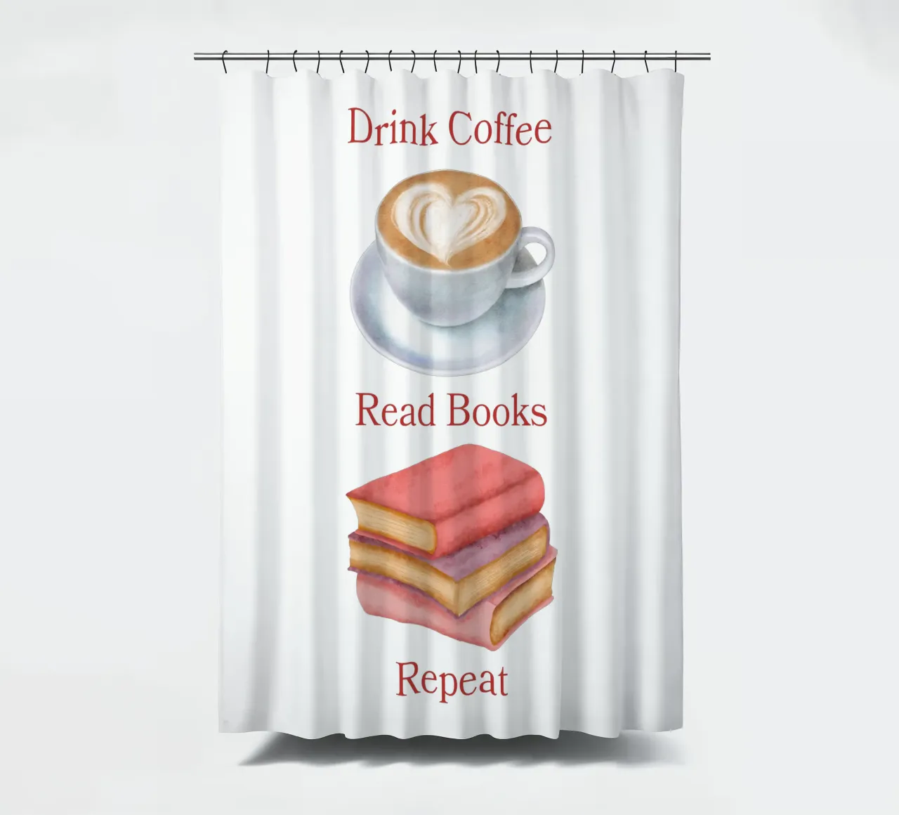 Drink Coffee Read Books Repeat tenda da doccia da FABOArt