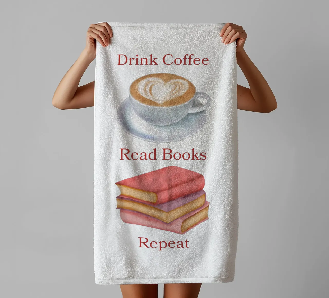 Drink Coffee Read Books Repeat asciugamano da bagno da FABOArt
