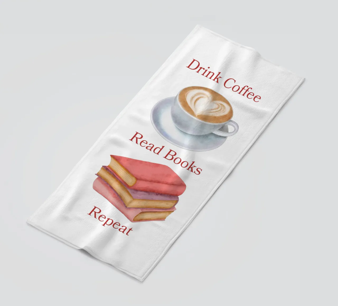 Drink Coffee Read Books Repeat telo mare da FABOArt