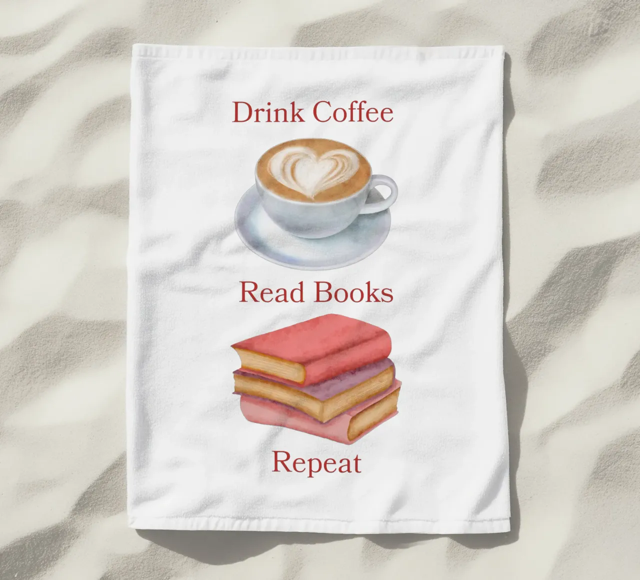 Drink Coffee Read Books Repeat telo mare da FABOArt