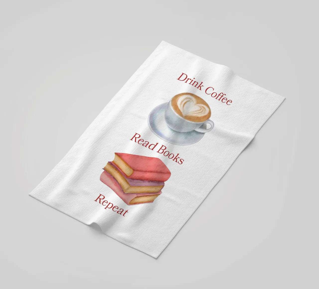 Drink Coffee Read Books Repeat telo mare da FABOArt