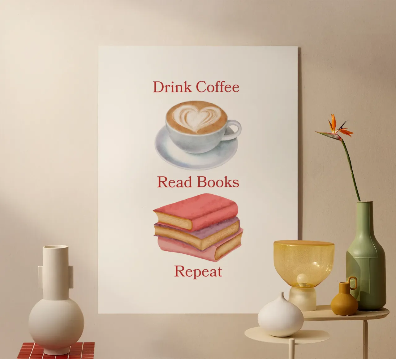 Drink Coffee Read Books Repeat plexiglass da FABOArt