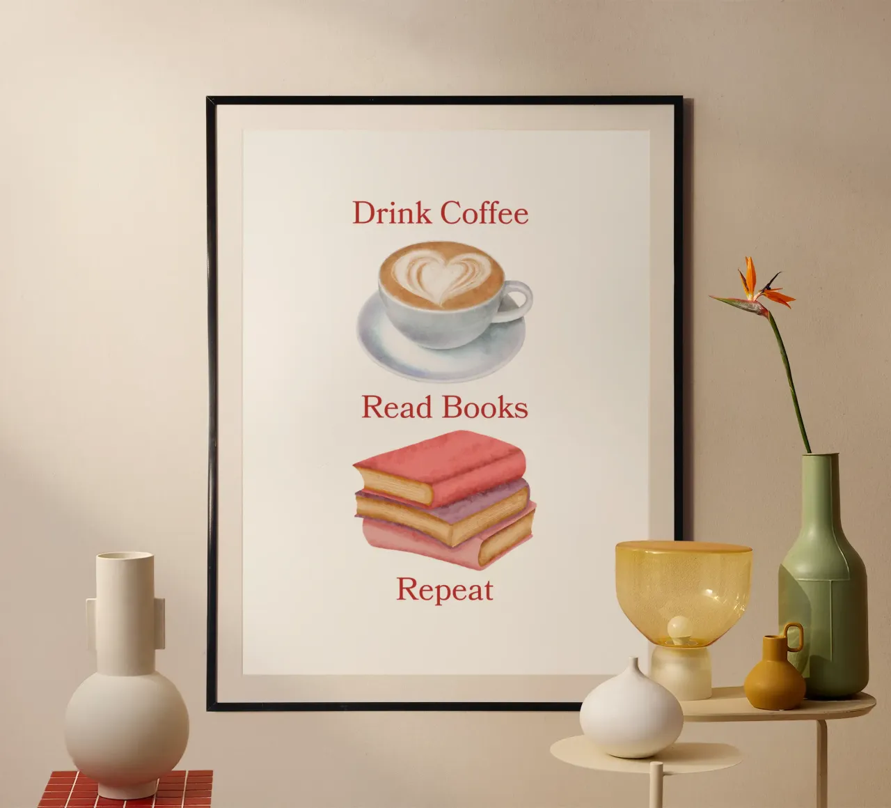 Drink Coffee Read Books Repeat carta hahnemühle da FABOArt