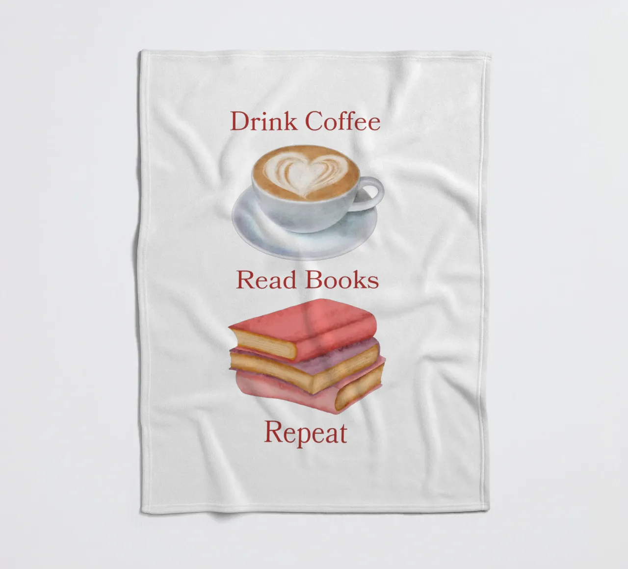 Drink Coffee Read Books Repeat coperta in pile da FABOArt