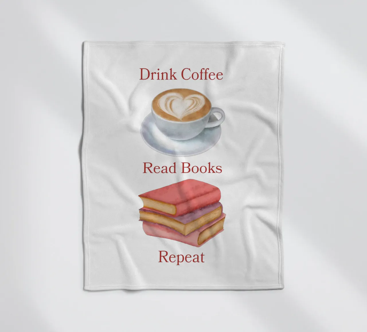 Drink Coffee Read Books Repeat coperta in pile da FABOArt