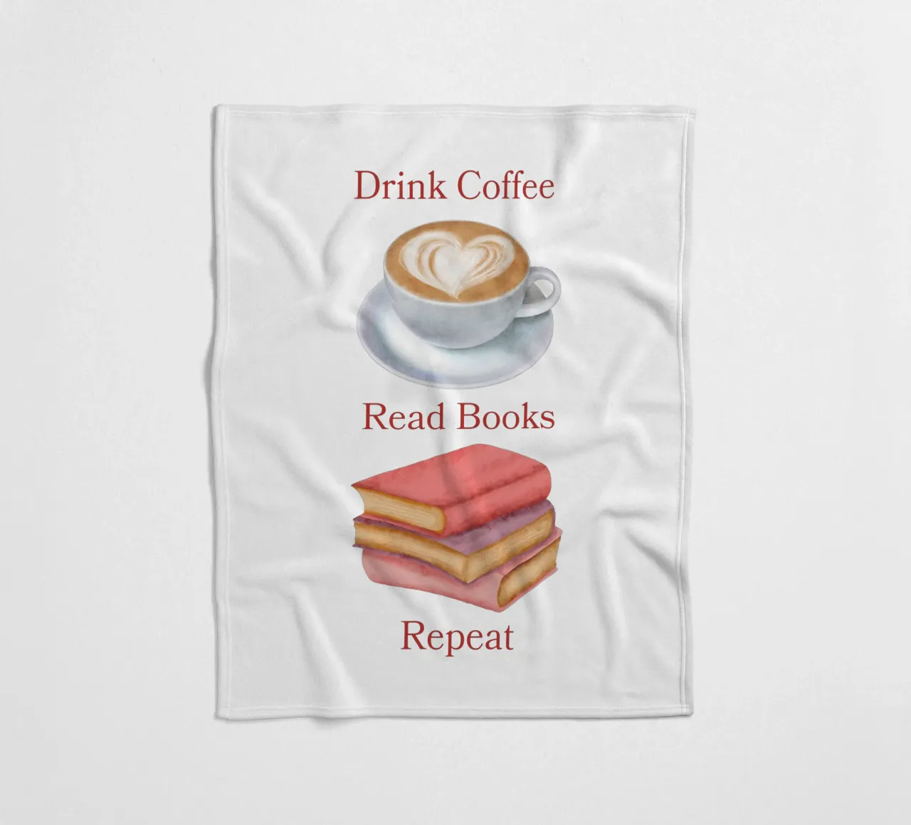 Drink Coffee Read Books Repeat coperta in pile da FABOArt
