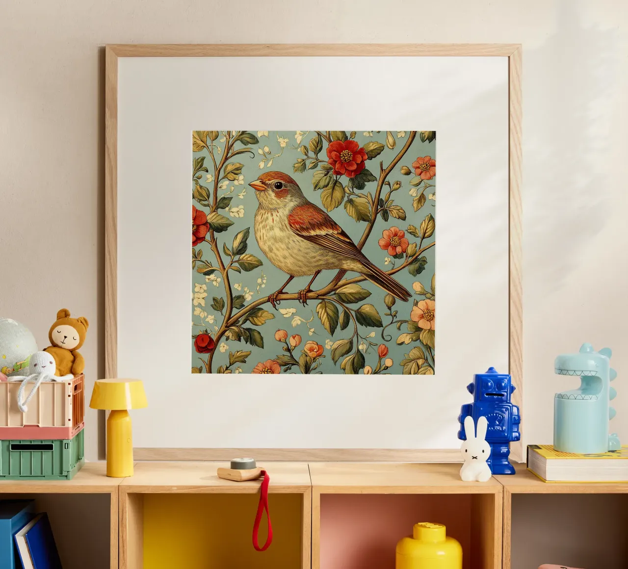 William Morris "Eleganza piumata poster con telaio in plastica da Botanical Art Studio
