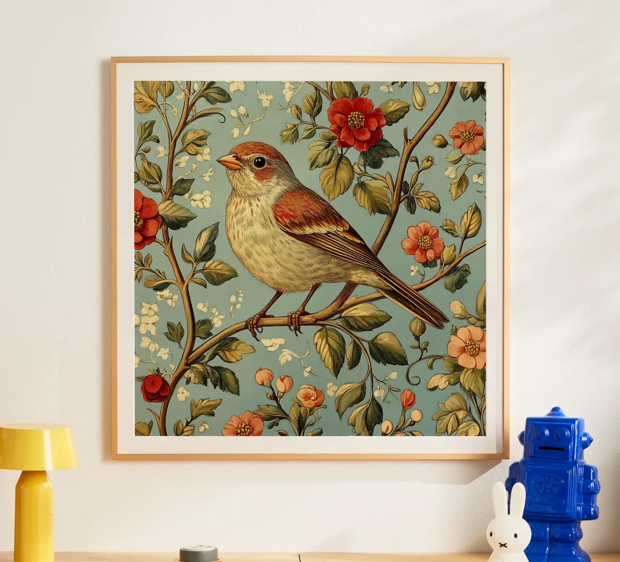 William Morris "Eleganza piumata poster con telaio in plastica da Botanical Art Studio