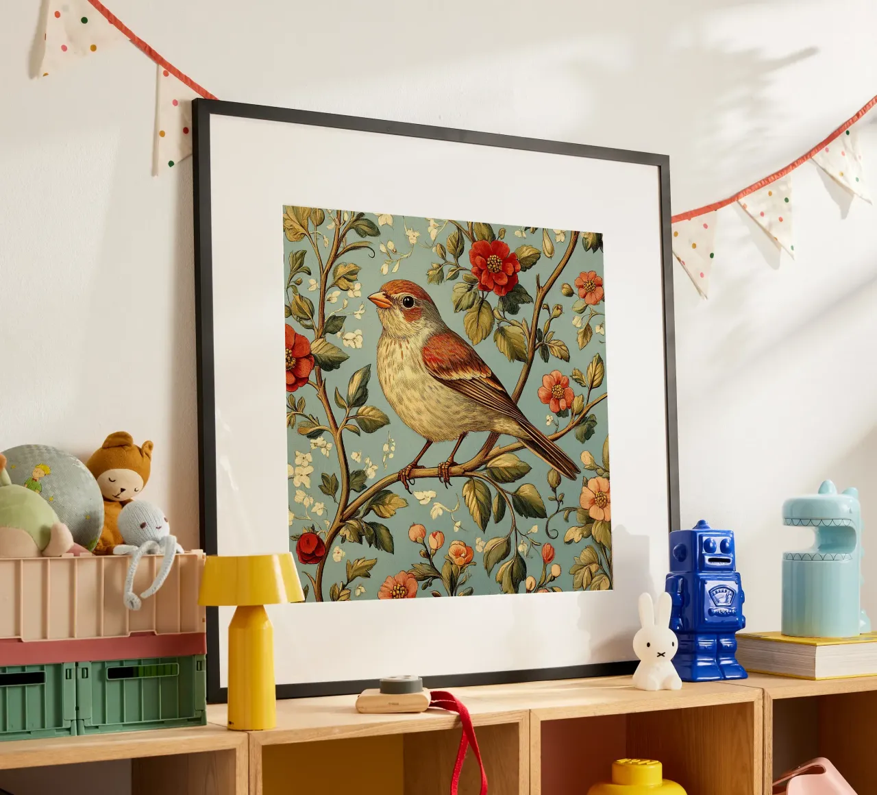 William Morris "Eleganza piumata poster con telaio in plastica da Botanical Art Studio