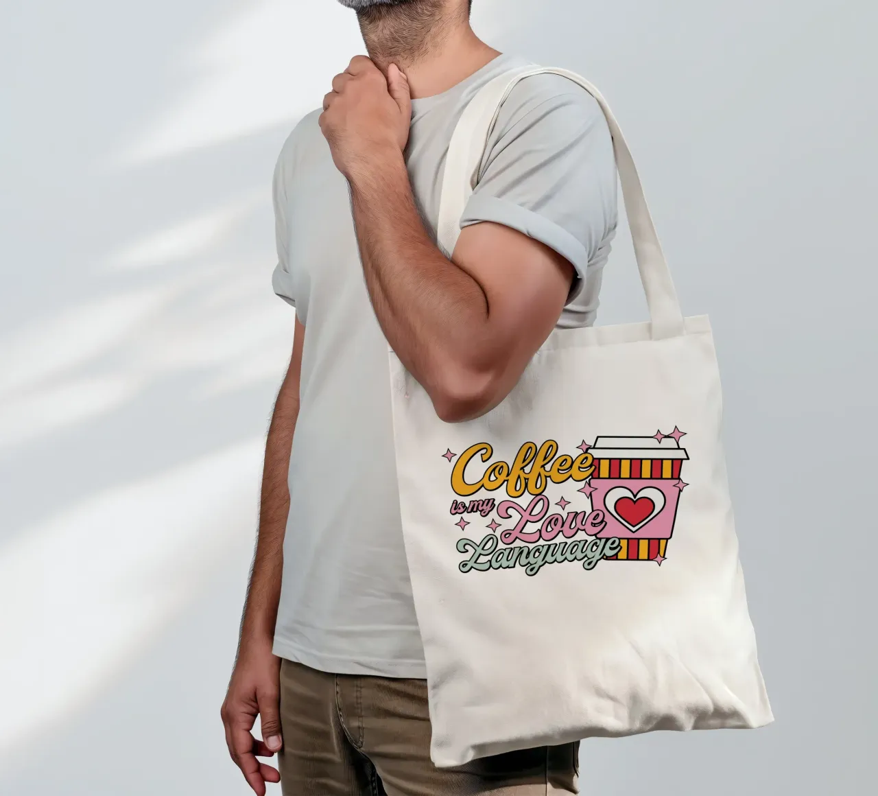 Coffee is my Love Language tote bag by edsonramosart