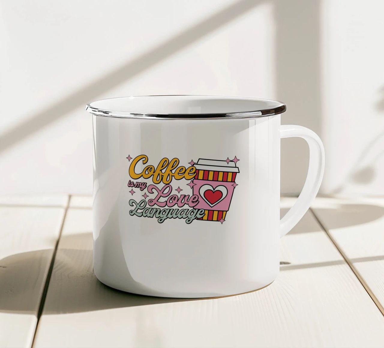 Coffee is my Love Language tazza in smalto da edsonramosart