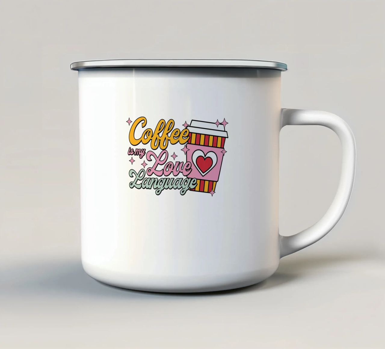 Coffee is my Love Language tazza in smalto da edsonramosart