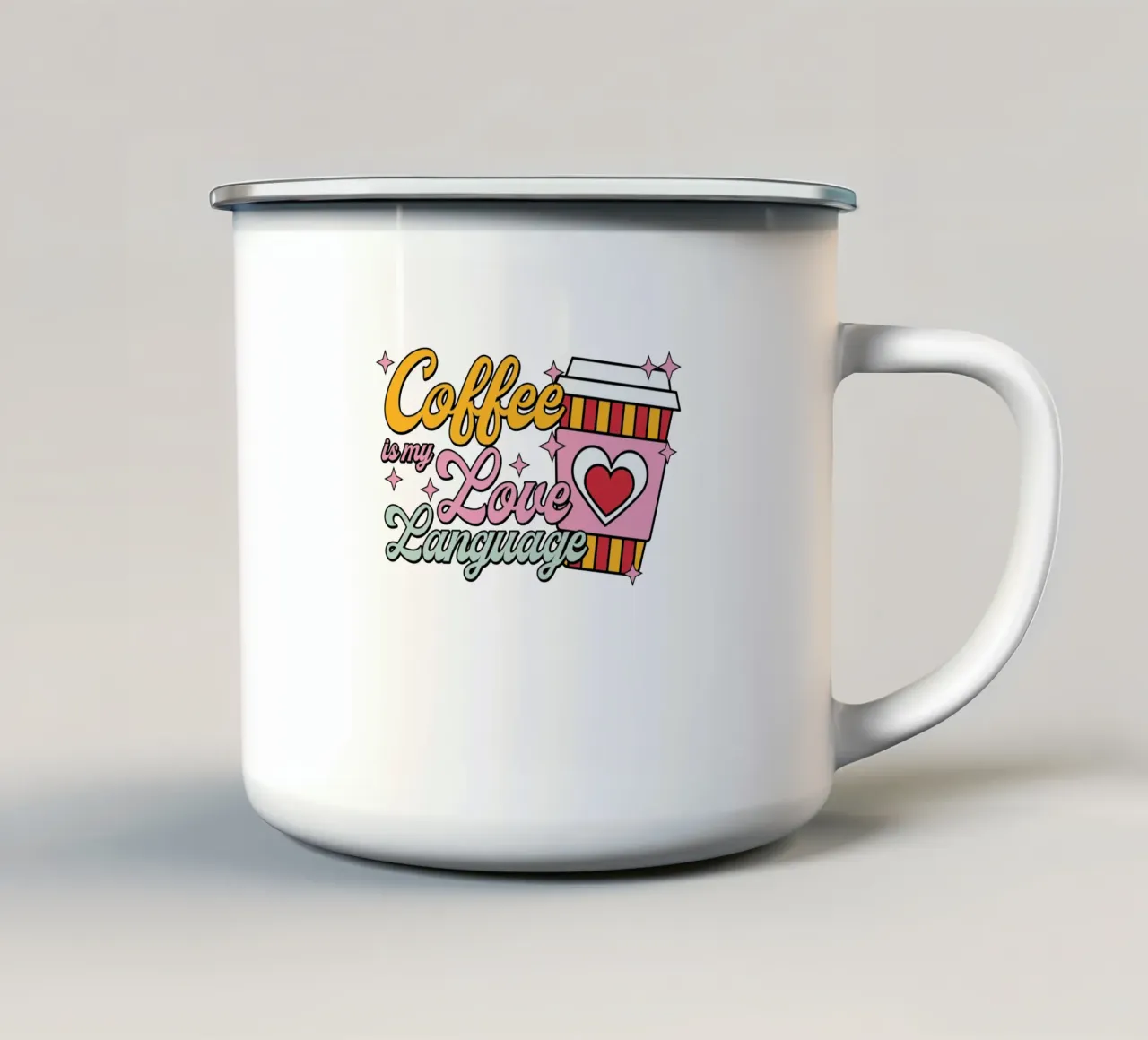 Coffee is my Love Language tazza in smalto da edsonramosart