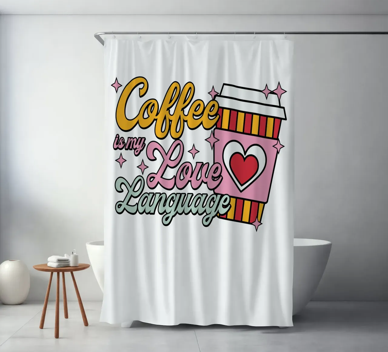 Coffee is my Love Language shower curtain by edsonramosart