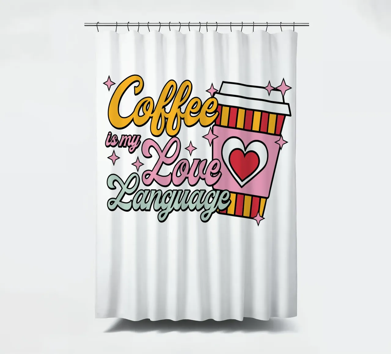 Coffee is my Love Language shower curtain by edsonramosart