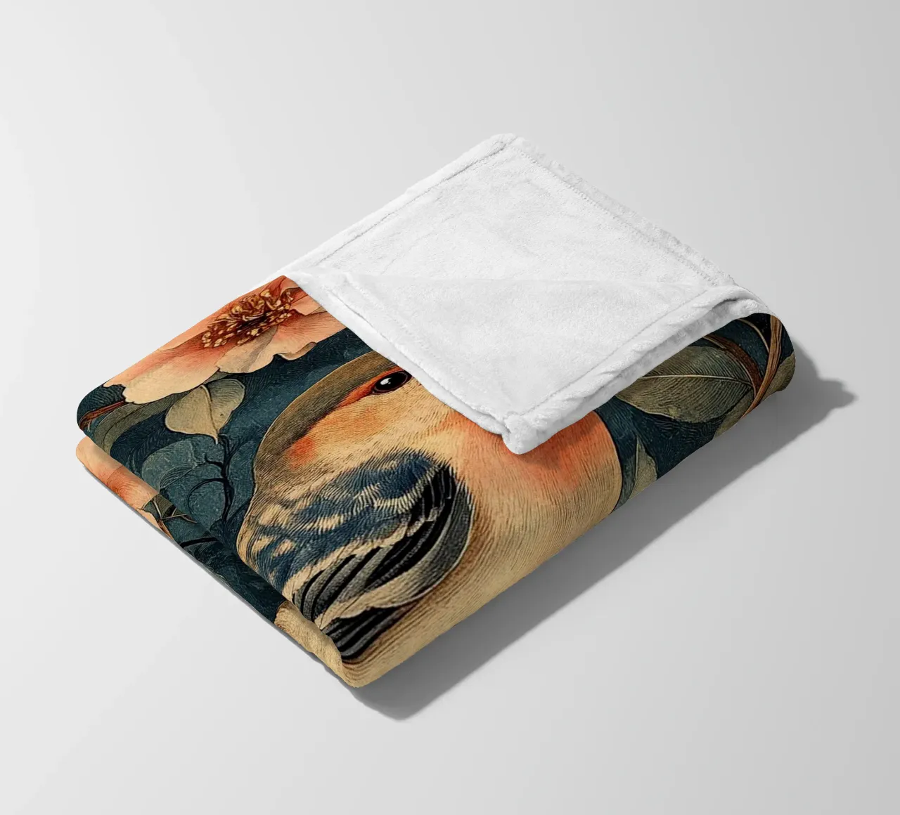 William Morris "Battito d'ali in una danza di foglie". coperta in pile da Botanical Art Studio