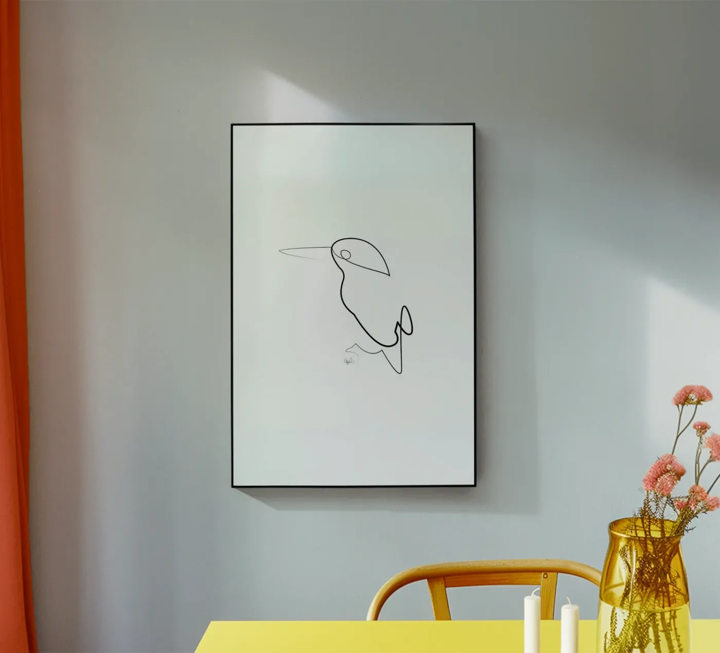 One Line Night Bird plexiglass da Quibe