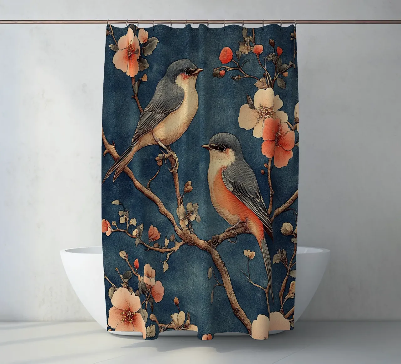William Morris "Uccelli in un mare di vite" tenda da doccia da Botanical Art Studio