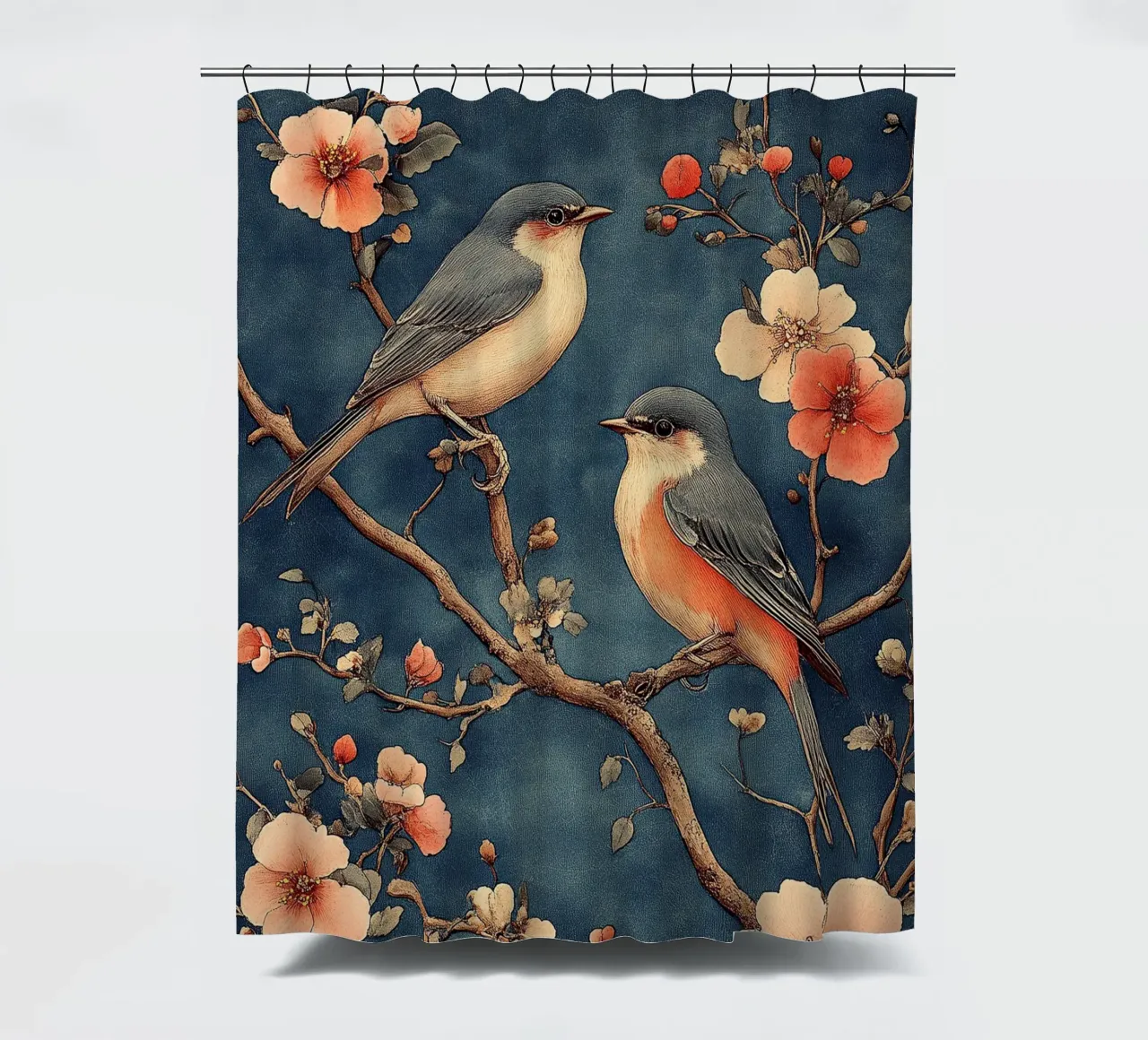 William Morris "Uccelli in un mare di vite" tenda da doccia da Botanical Art Studio