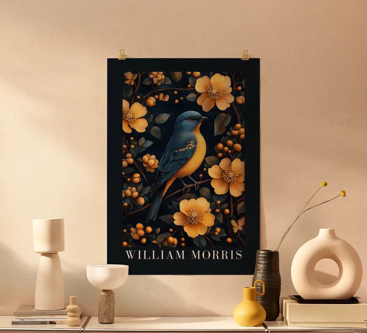 William Morris "Melodie nascoste poster con telaio in legno da Botanical Art Studio