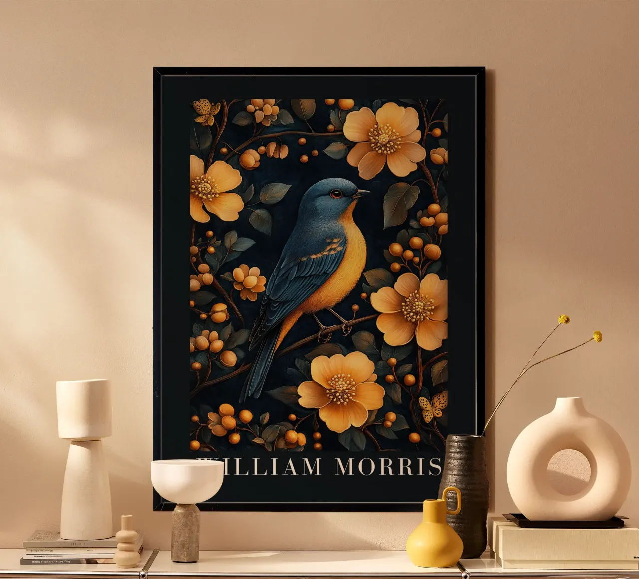 William Morris "Melodie nascoste poster con telaio in legno da Botanical Art Studio