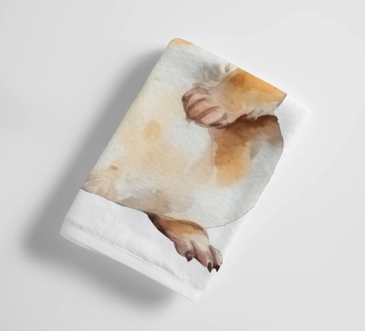 Simpatico scoiattolo acquerellato con corona di fiori, cameretta per bambini asciugamano da bagno da Little Lila