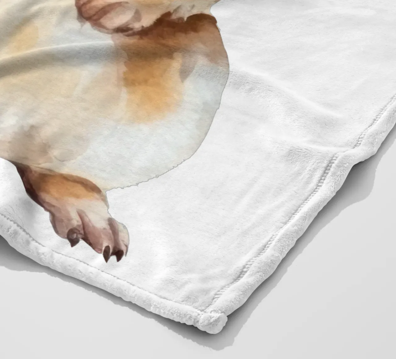 Simpatico scoiattolo acquerellato con corona di fiori, cameretta per bambini coperta in pile da Little Lila