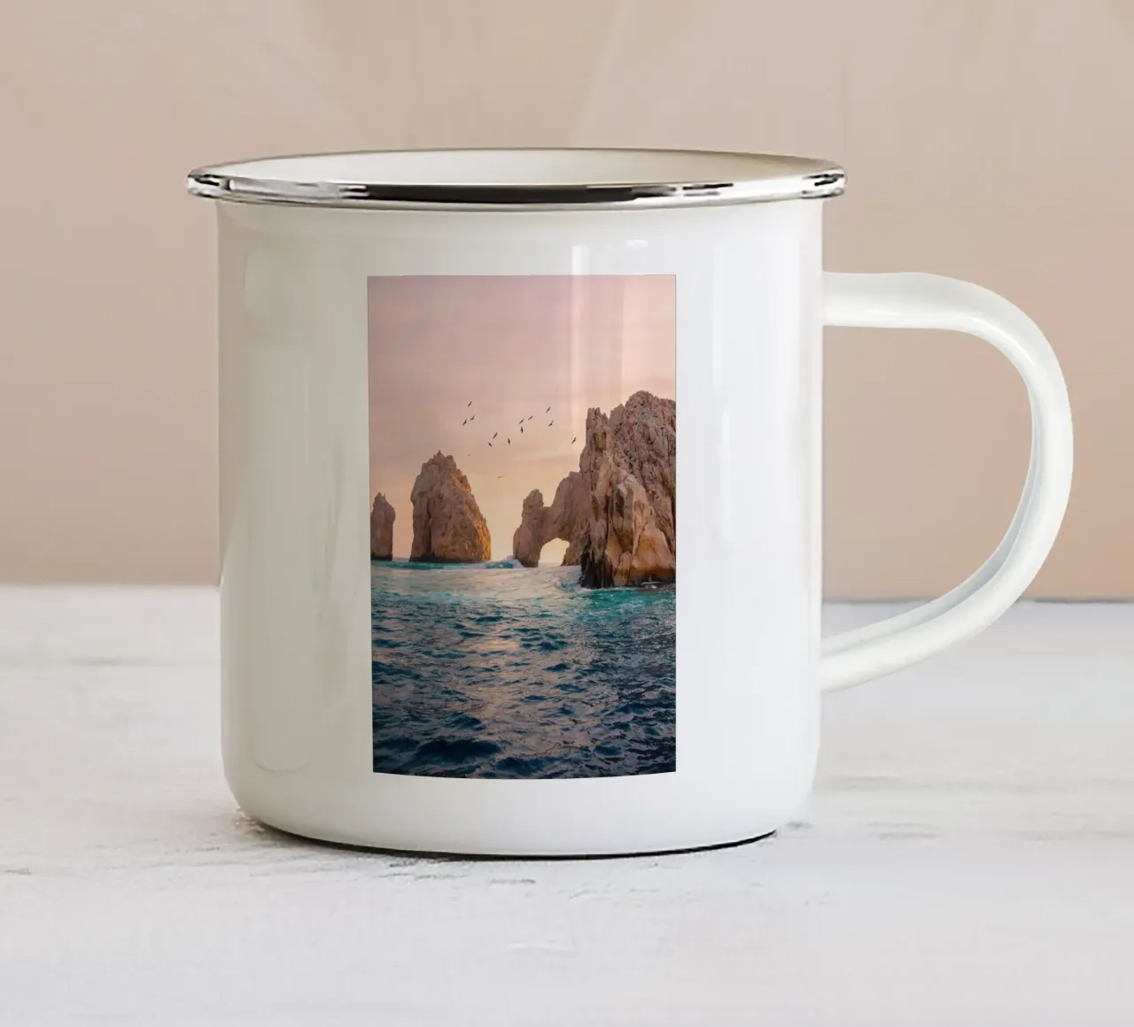 The Arch of Cabo San Lucas, Baja California Sur tazza in smalto da Dagmar Pels