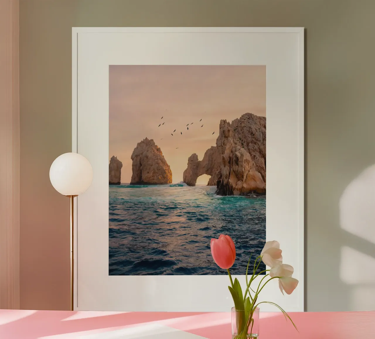 The Arch of Cabo San Lucas, Baja California Sur poster con telaio in legno da Dagmar Pels