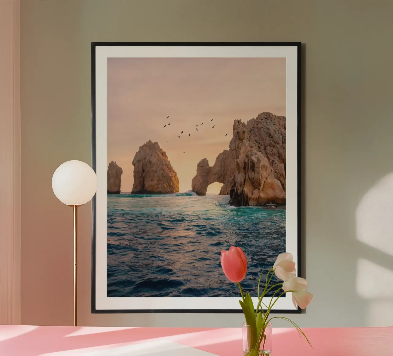 The Arch of Cabo San Lucas, Baja California Sur poster con telaio in legno da Dagmar Pels