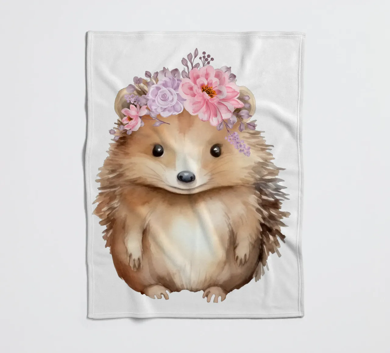 Igel mit Blütenkrone Fleecedecke von Little Lila