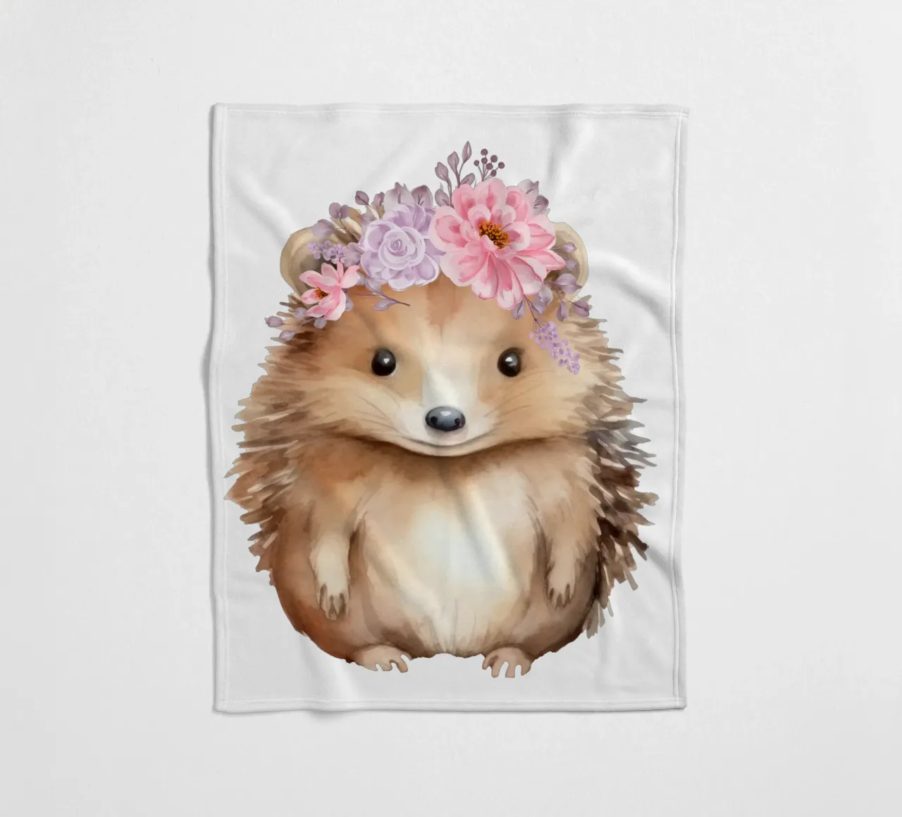 Igel mit Blütenkrone Fleecedecke von Little Lila