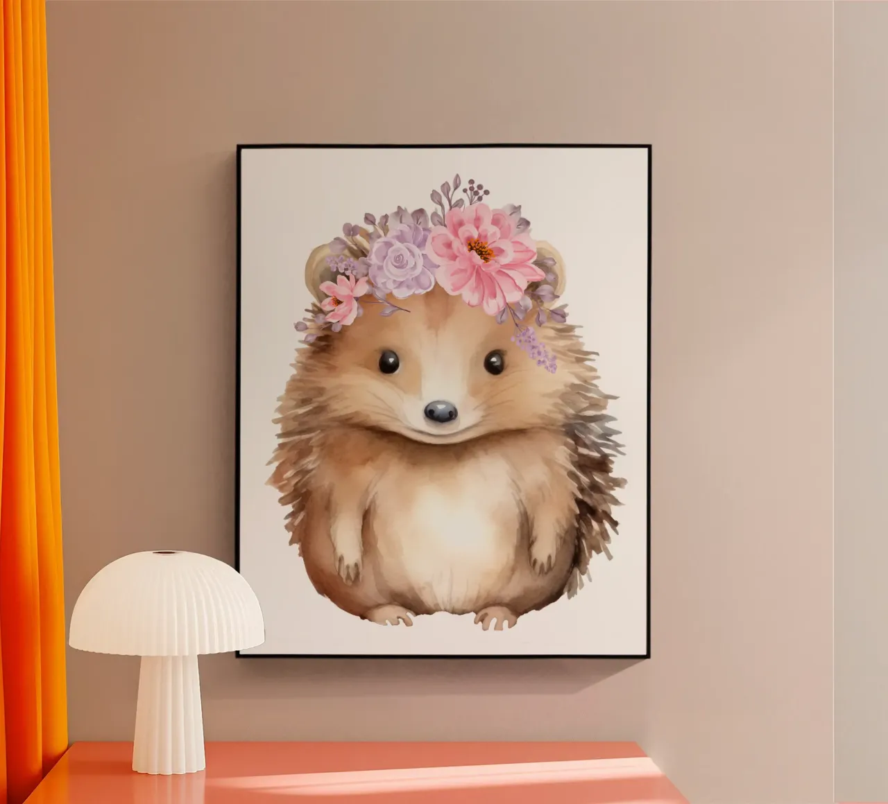 Riccio con corona di fiori plexiglass da Little Lila