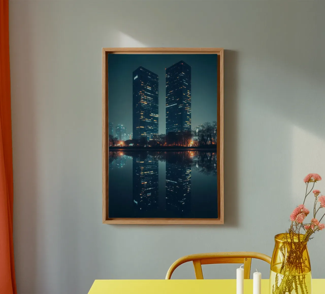 Reflets Urbains: l'eleganza di Bangkok di notte tela con Cornice a cassetta da By Night