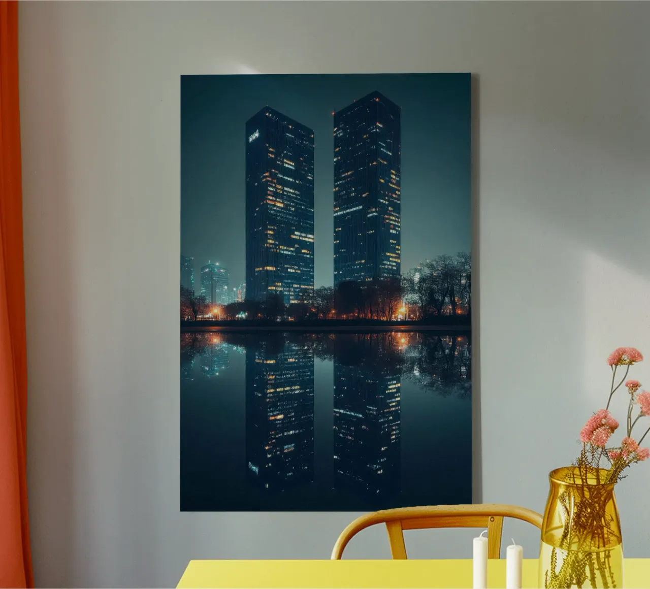 Reflets Urbains: l'eleganza di Bangkok di notte tela con Cornice a cassetta da By Night