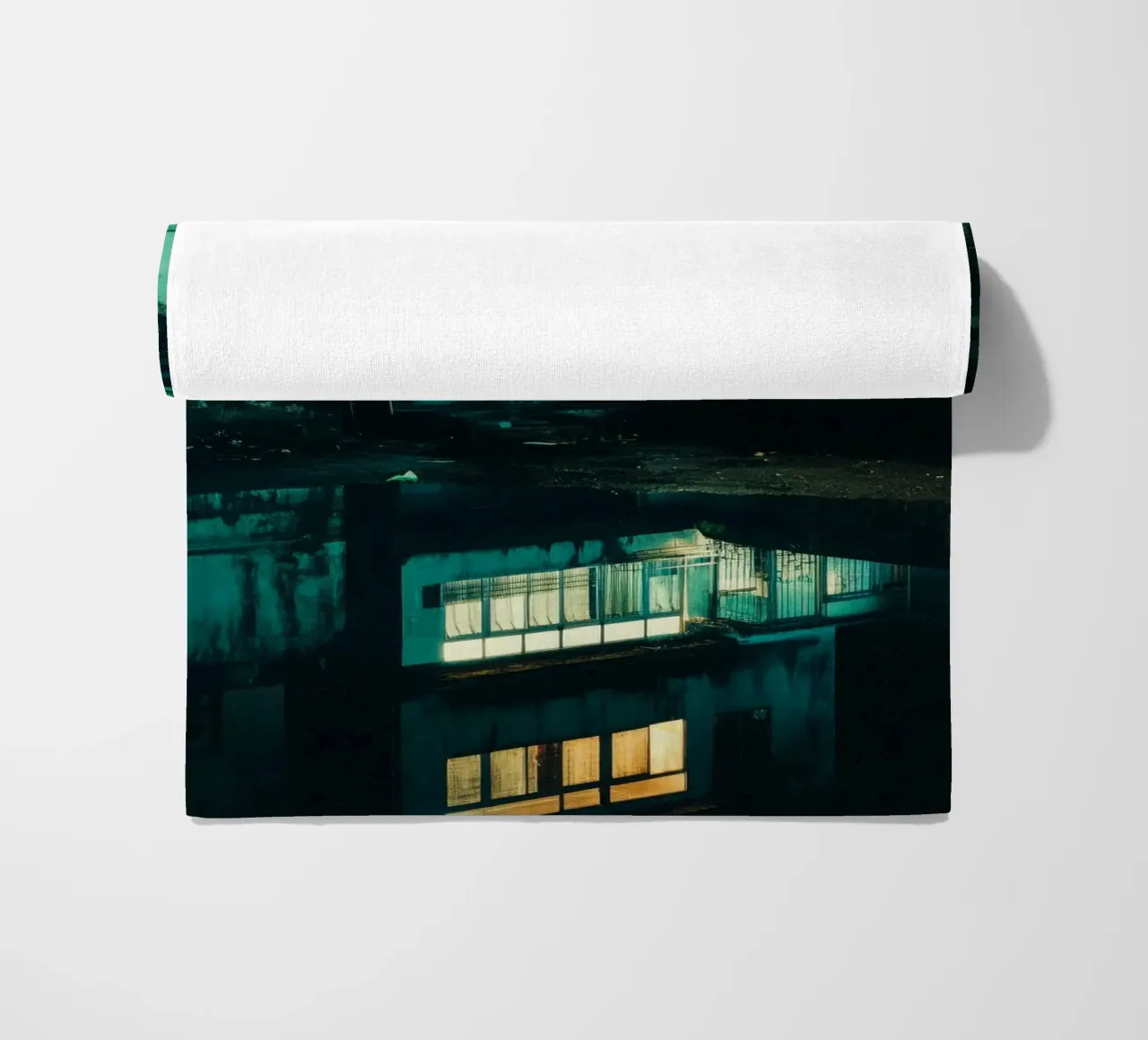 Bangkok Nocturne - Mysterious Urban Reflections beach towel by By Night