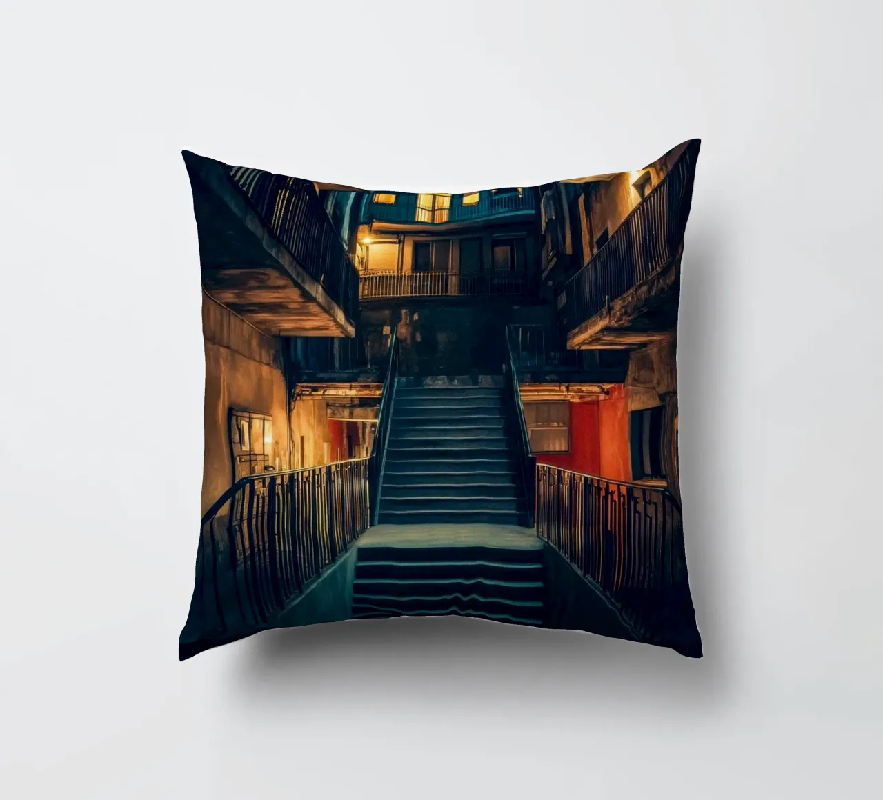 Échos Nocturnes de Barcelone decorative cushion by By Night