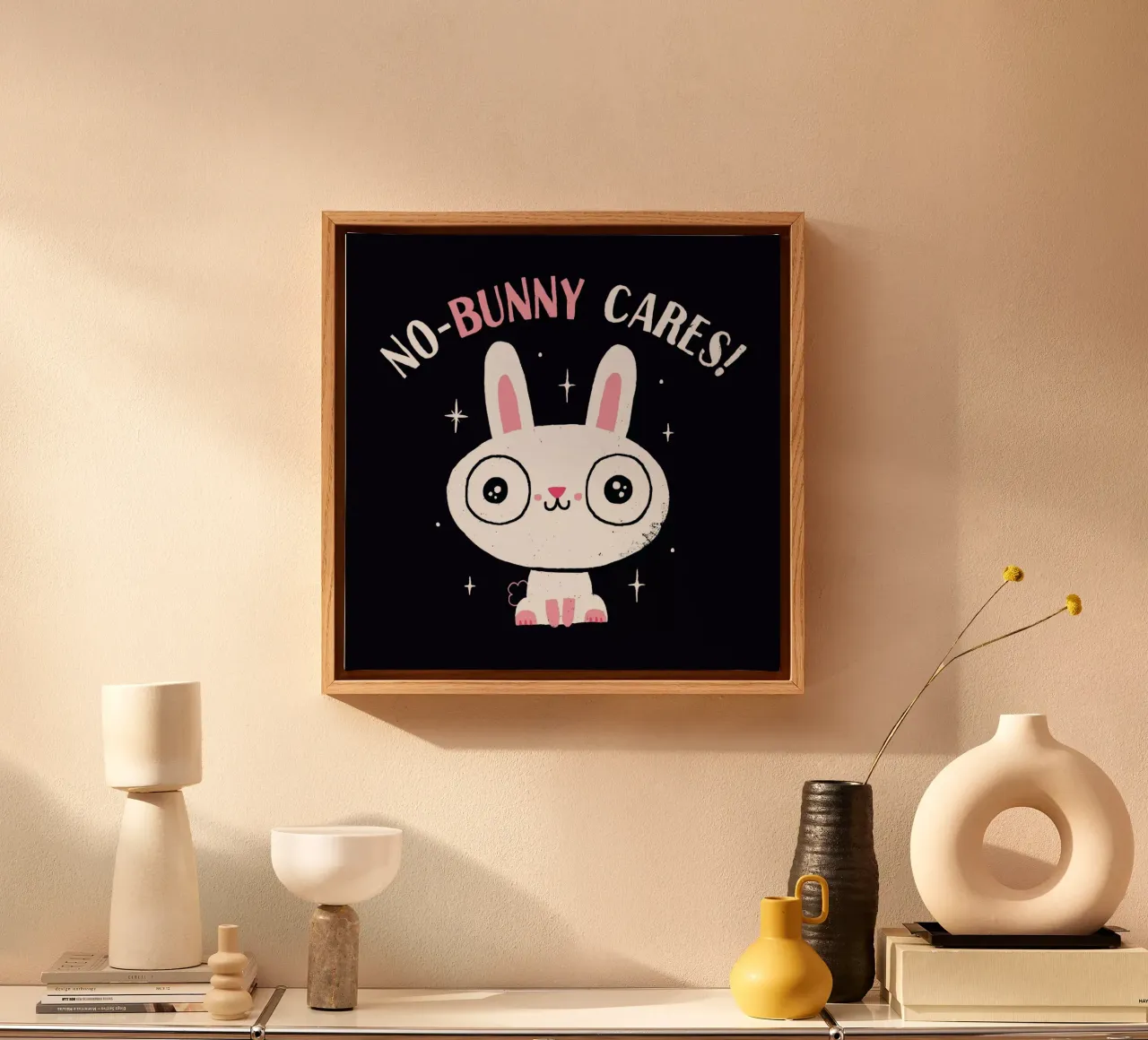 No-Bunny Cares canvas by DinoMike