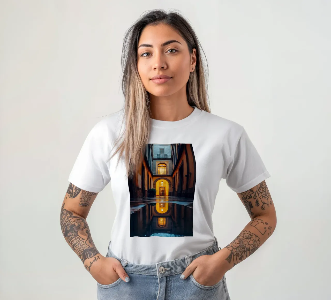 Intimes Glühen in den Gassen Barcelonas T-Shirt von By Night