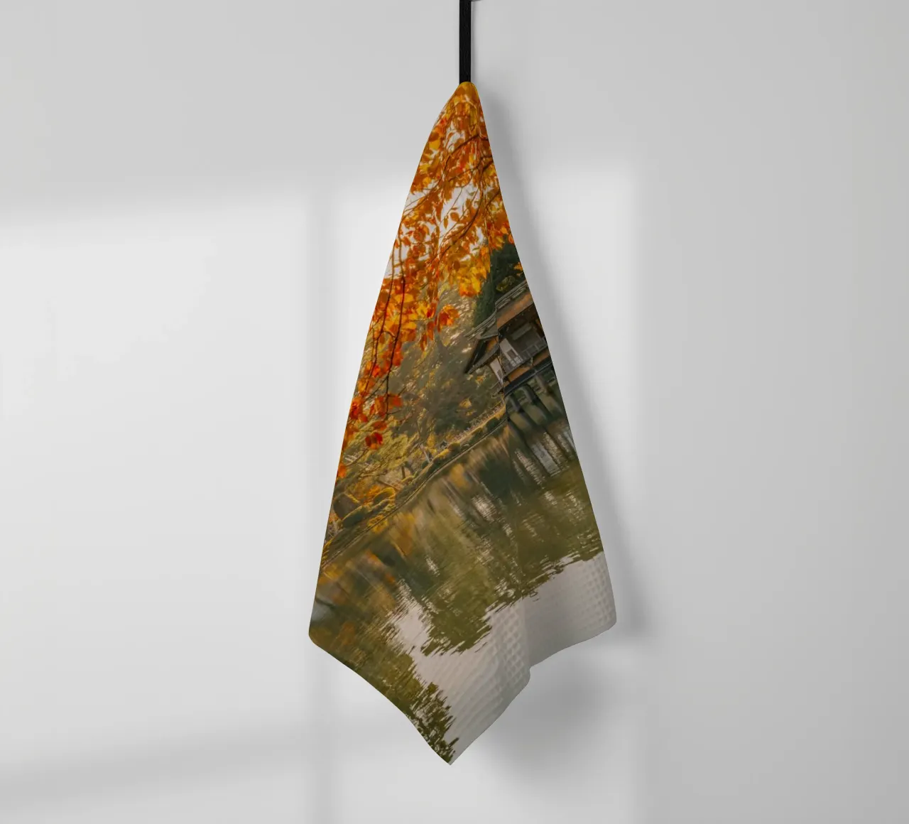 Japanese Autumn Pond in Kanazawa tea towel by Marcel Bisig